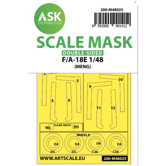 Ask M48025 1/48 Double-sided Painting Mask For F/A-18e Mask For Meng