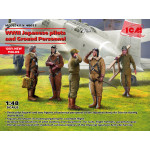 Icm 48053 1/48 Japanese Pilots And Ground Personnel Wwii Plastic Figures Kit