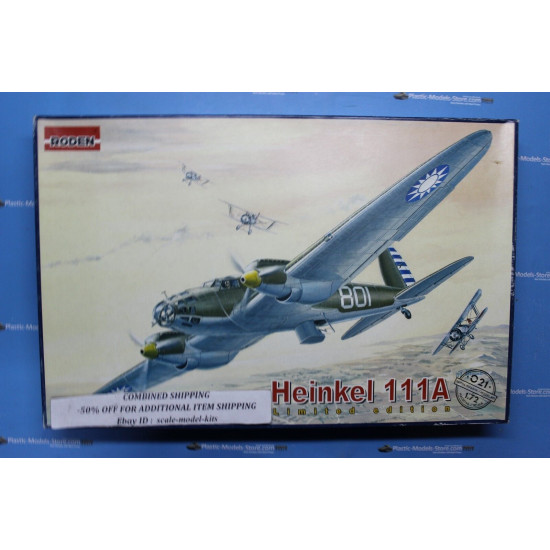 Roden 021 1/72 Heinkel 111a Chinese German Bomber Aircraft Wwii Model Kit