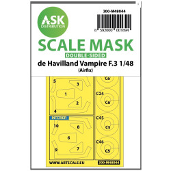 Ask M48044 1/48 Double-sided Painting Mask De Havilland Vampire F.3 For Airfix