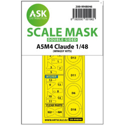 Ask M48046 1/48 Double-sided Painting Mask A5m4 Claude For Wingsy Kits