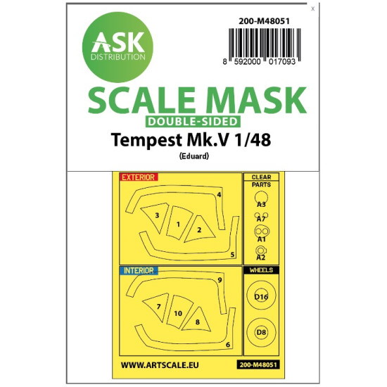 Ask M48051 1/48 Double-sided Painting Mask Tempest Mk.v For Eduard