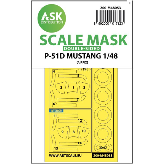 Ask M48053 1/48 Double-sided Painting Mask P-51d Mustang For Airfix