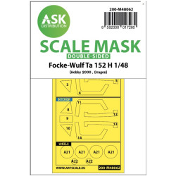 Ask M48062 1/48 Double-sided Painting Mask For Focke-wulf Ta 152 H For Hobby2000, Dragon