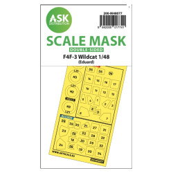 Ask M48077 1/48 Double-sided Painting Mask F4f-3 Wildcat For Eduard