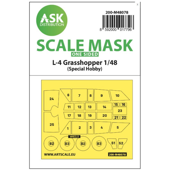 Ask M48078 1/48 One-sided Painting Mask For L-4 Grasshopper For Special Hobby