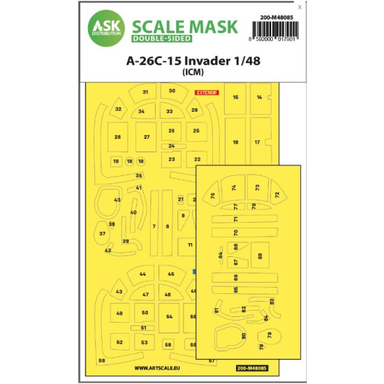 Ask M48085 1/48 Painting Mask A-26c-15 Invader For Icm