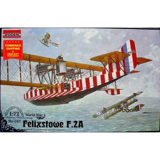 Roden 047 1/72 Felixstowe F.2a W/Upper Wing Gunner Position Flying Boat