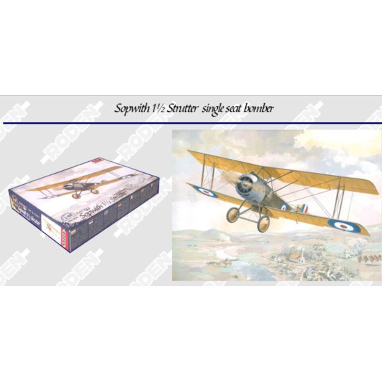 Roden 404 1/48 Sopwith 11/2 Strutter Single-seat Bomber Aircraft Wwi