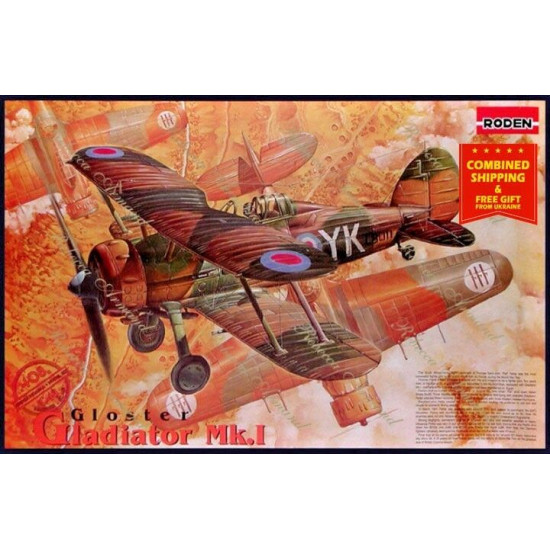 Roden 408 1/48 Gloster Gladiator Mk.i British Fighter-biplane Wwi Model Kit