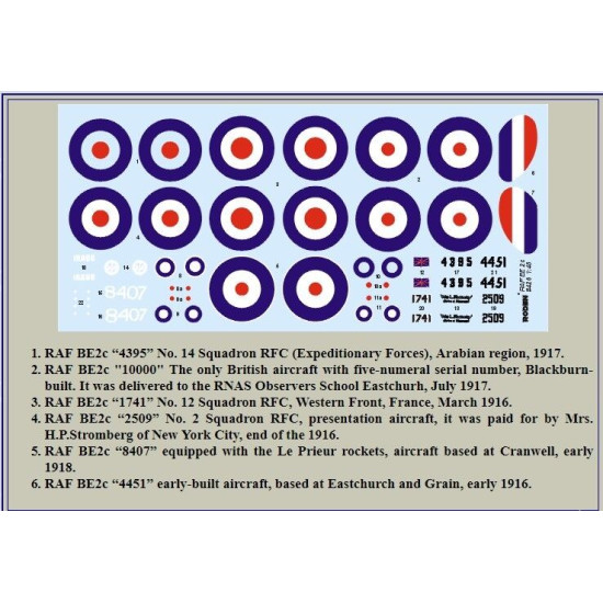 Roden 426 1/48 Raf Be 2c British Reconnaissance Aircraft Wwi