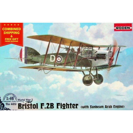 Roden 429 1/48 Bristol Fighter F.2b W/Sunbeam Arab British Aircraft Ww I
