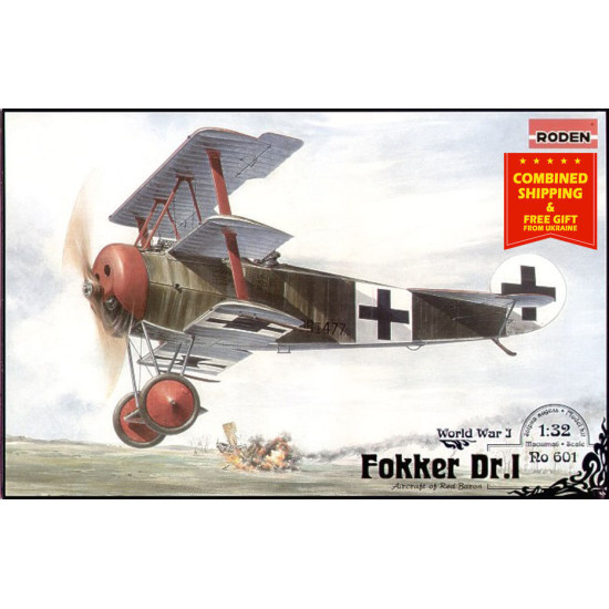 Roden 601 1/32 Fokker Dr.i German Fighter-triplane Wwi Plastic Model Kit