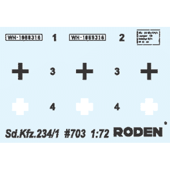 Roden 703 1/72 Sd.kfz 234/1 German Heavy Armored Car Wwii Plastic Model Kit