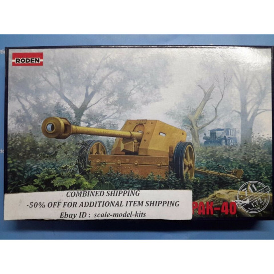 Roden 711 1/72 Pak-40 75mm German 75 Mm Anti-tank Gun Wwii