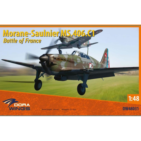 Dora Wings 48031 1/48 Morane Saulnier Ms.406c.1 Battle Of France Plastic Model