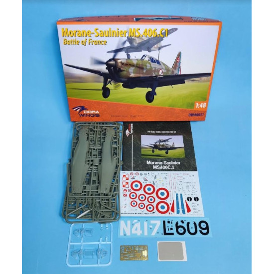 Dora Wings 48031 1/48 Morane Saulnier Ms.406c.1 Battle Of France Plastic Model