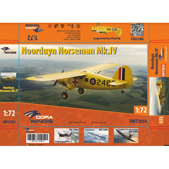 Dora Wings 72034 1/72 Noorduyn Norseman Mk.iv Plastic Model Aircraft