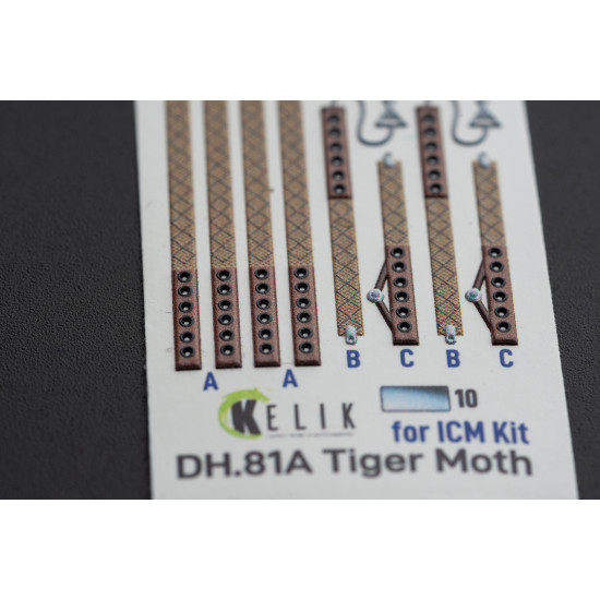 Kelik K32022 1/32 Dh.81a Tiger Moth Interior 3d Decal With 3d Printed Parts For Icm Kit