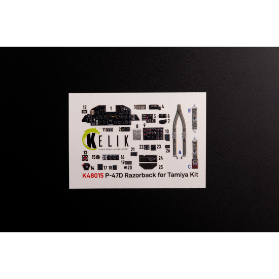 Kelik K48015 1/48 P 47d Razorback Interior 3d Decals For Tamiya Kit