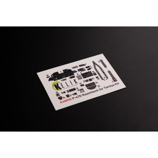 Kelik K48015 1/48 P 47d Razorback Interior 3d Decals For Tamiya Kit Kelik K48015 1/48 P 47d Razorback Interior 3d Decals For Tamiya Kit