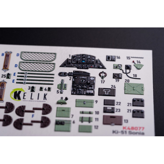 Kelik K48077 1/48 Ki 51 Sonia Interior 3d Decals For Wingsykits Kit