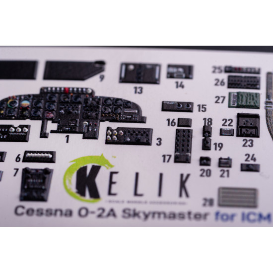 Kelik K48081 1/48 O2a Skymaster Interior 3d Decals Green Decoration Type For Icm Kit