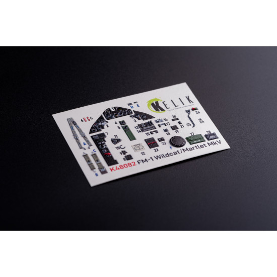 Kelik K48082 1/48 Fm 1 Wildcat Martlet Mk.v Interior 3d Decals For Tamiya Kit