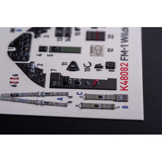 Kelik K48082 1/48 Fm 1 Wildcat Martlet Mk.v Interior 3d Decals For Tamiya Kit