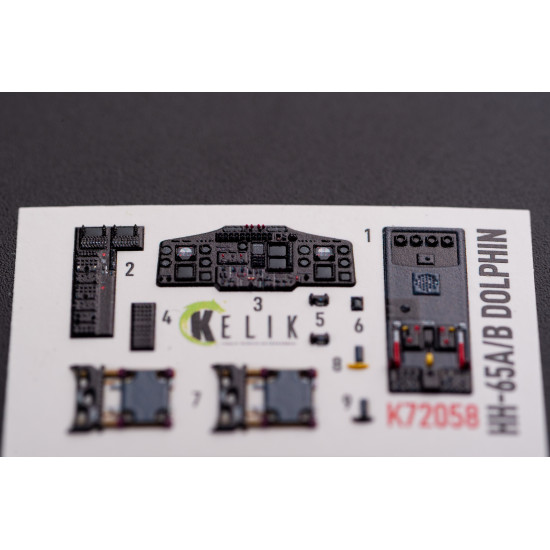 Kelik K72058 1/72 Hh 65a B Dolphin Interior 3d Decals For Dream Model Kit