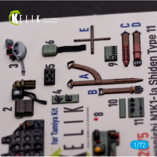 Kelik K72075 1/72 N1k1 Ja Shiden Type 11 Interior 3d Decals For Tamiya Kit