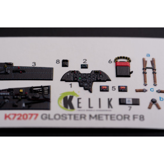 Kelik K72077 1/72 Gloster Meteor F.8 Interior 3d Decals For Airfix Kit