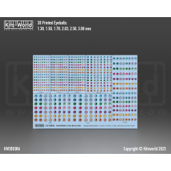 Kits World Kw3de006 Human Eyeballs 1.3mm- 1.5mm- 1.7mm 2.03mm 2.5mm 3.0mm