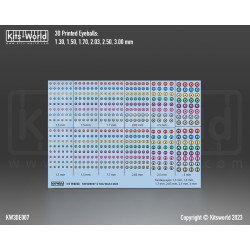 Kits World Kw3de007 Human Eyeballs 1.30mm 1.50mm 1.70mm 2.03mm 2.50mm,3.00mm