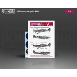 Kits World Kw124002 1/24 Decal And Mask Supermarine Spitfire Mk Ixc For Airfix