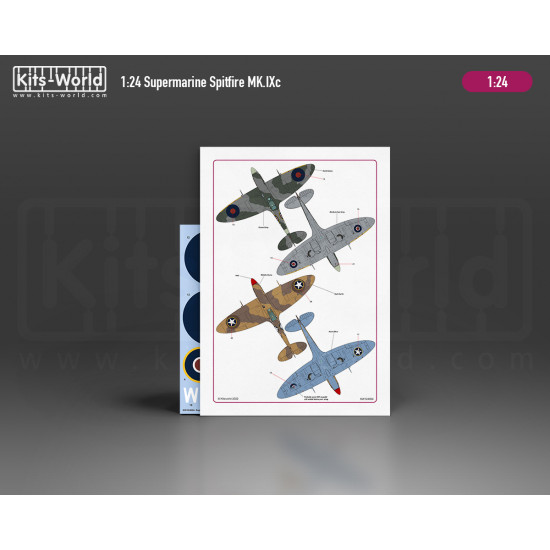 Kits World Kw124004 1/24 Decal And Mask Supermarine Spitfire Mk Ixc For Airfix