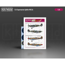 Kits World Kw124004 1/24 Decal And Mask Supermarine Spitfire Mk Ixc For Airfix