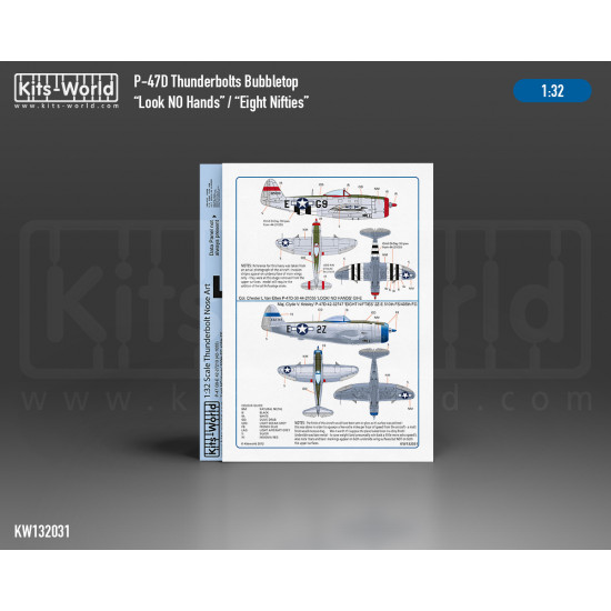 Kits World Kw132031 1/32 Decal P-47d Thunderbolt Look No Hands / Eight Nifties