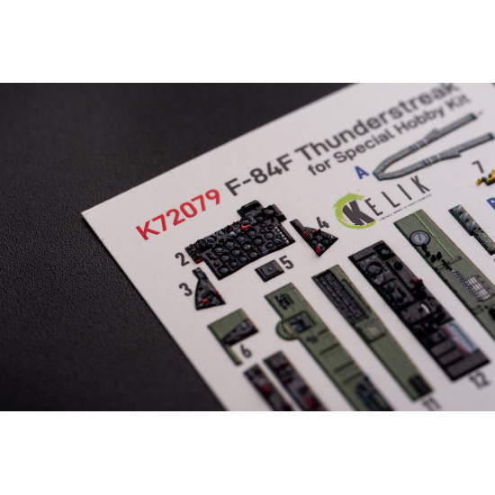 Kelik K72079 1/72 F 84f Thunderstreak Interior 3d Decals For Special Hobby Kit