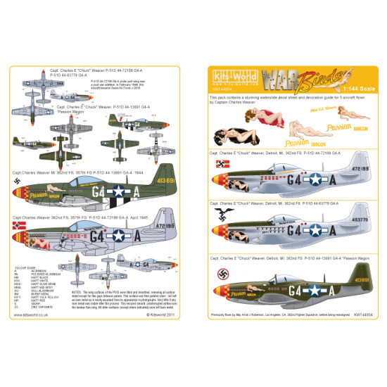 Kits World Kw144004 1/144 Decal For P-51 Mustang Passion Wagon