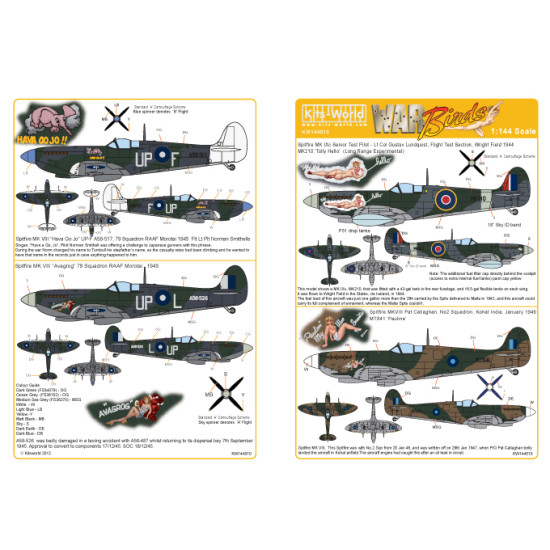 Kits World Kw144010 1/144 Decal For Spitfire Mk Viii - Ixc Mk210