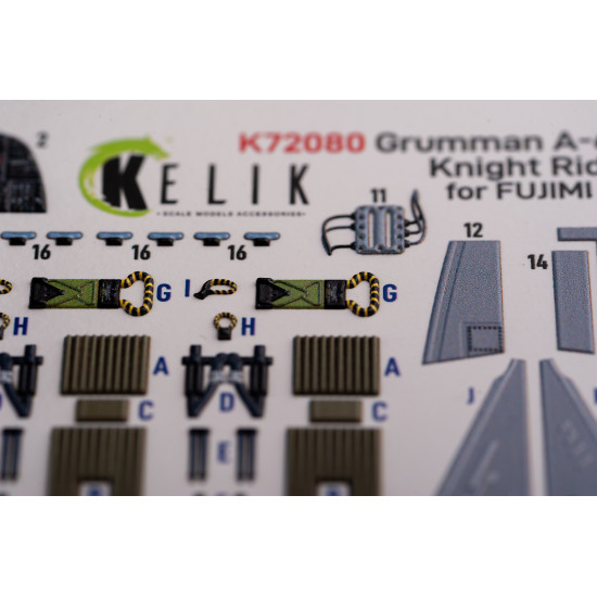 Kelik K72080 1/72 Grumman A 6a Knight Rider Interior 3d Decals For Fujimi Kit