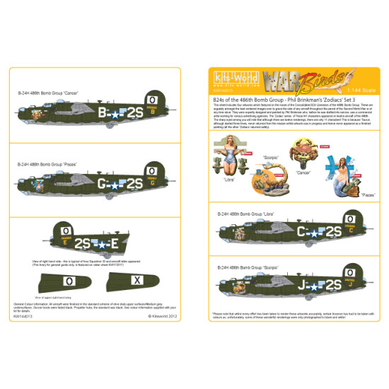 Kits World Kw144013 1/144 Decal For B-24 Liberators Accessories For Aircraft