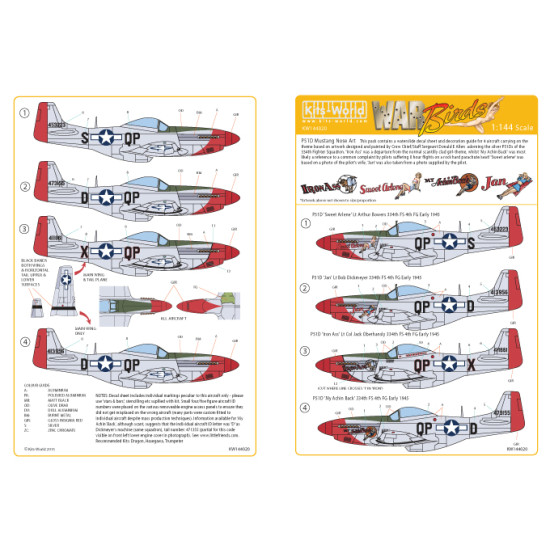 Kits World Kw144020 1/144 Decal For P-51b/Ds Mustang Accessories For Aircraft