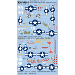 Kits World Kw144023 1/144 Decal For B-25j Mitchells Accessories For Aircraft