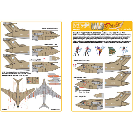 Kits World Kw144052 1/144 Decal For Handley Page Victor Over The Gulf