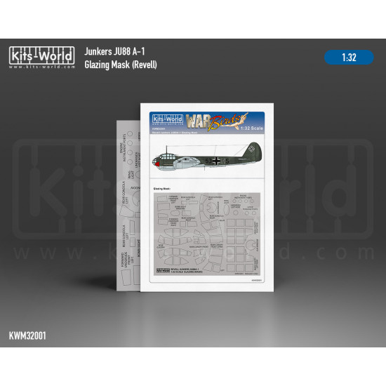 Kits World Kwm32-1001 1/32 Mask Junkers Ju 88a-1 Outside Canopy/Wheels Revell