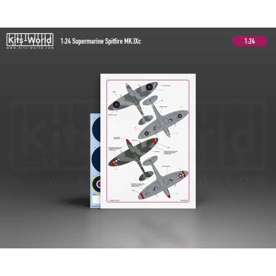 Kits World Kwm24002 1/24 Mask For Supermarine Spitfire Mk. Ixc For Airfix