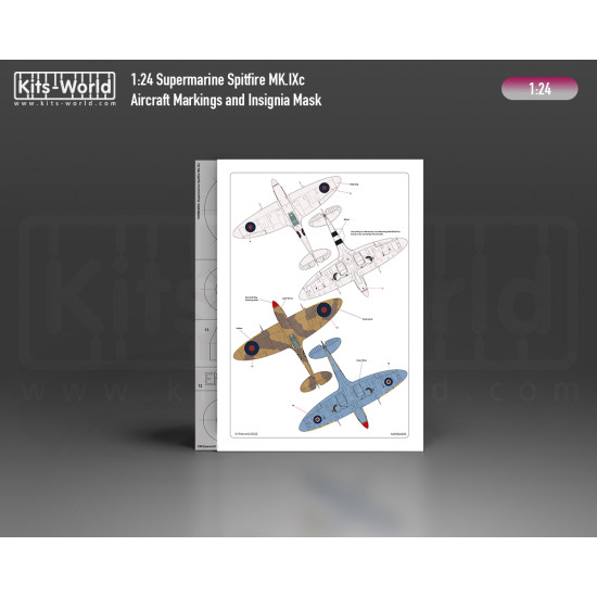 Kits World Kwm24003 1/24 Mask For Supermarine Spitfire Mk. Ixc For Airfix