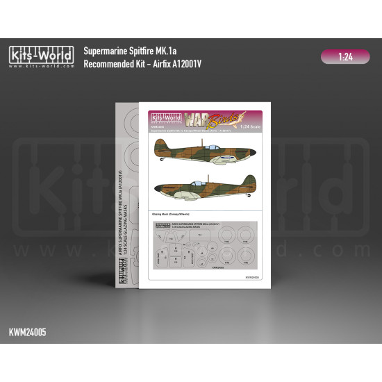 Kits World Kwm24005 1/24 Mask For Supermarine Spitfire Mk.ia For Airfix